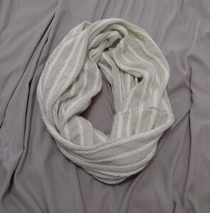 Vanity gray/silver &white infinity scarf